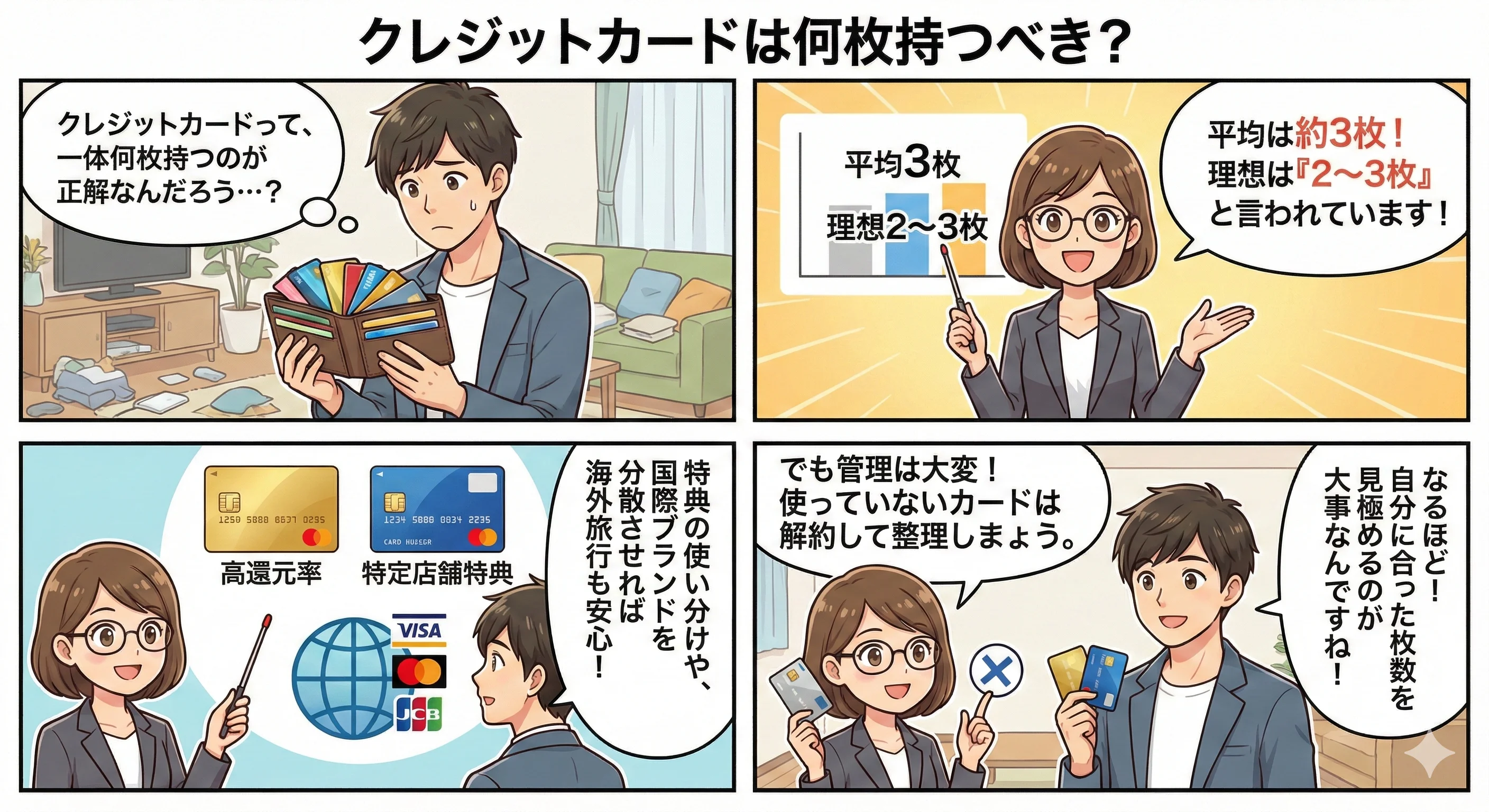 クレジットカードは何枚持つのが正解？管理のしやすさとリスク分散の視点