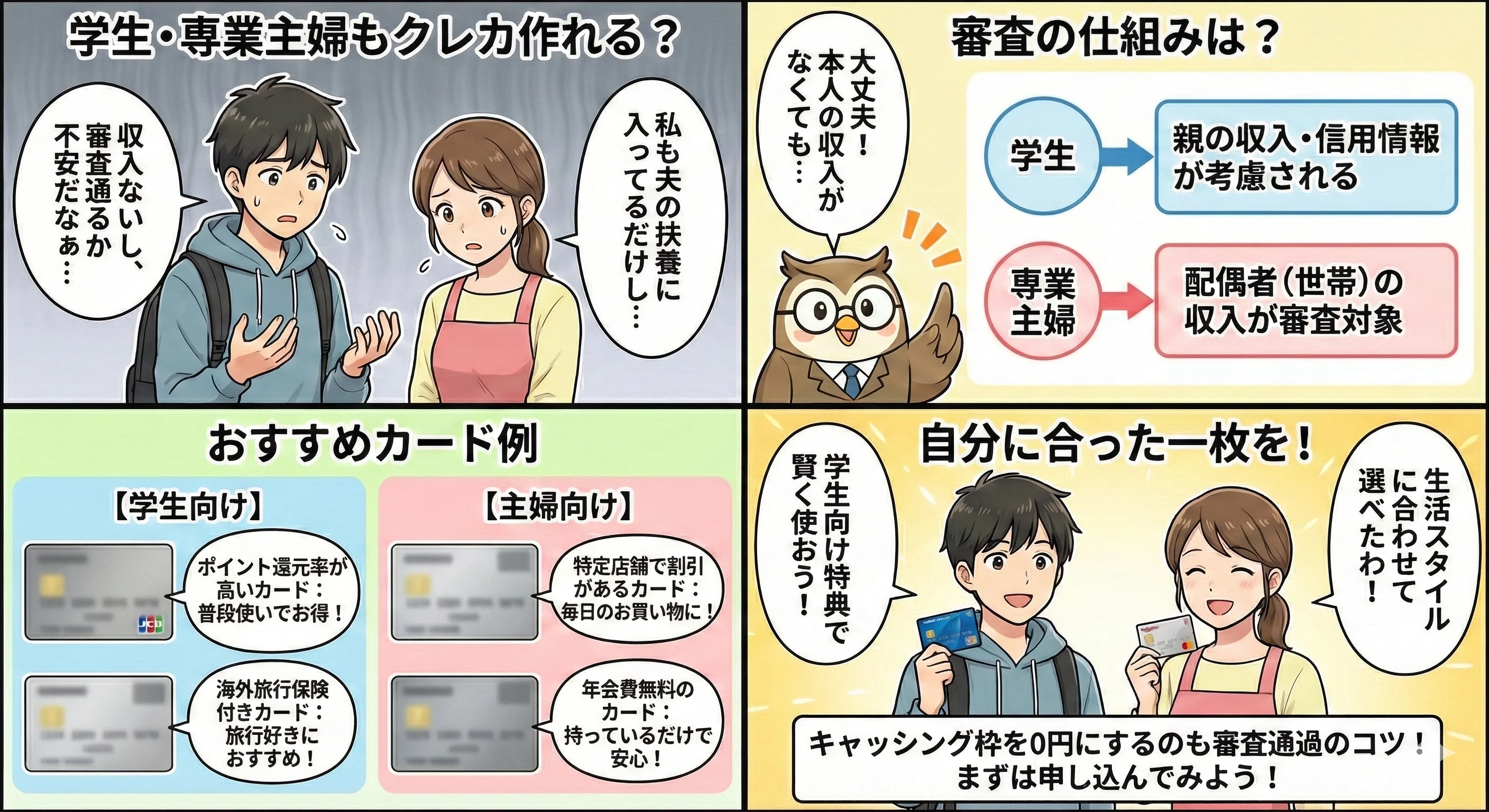 学生・主婦でもクレジットカードは作れる？審査・収入・使い方まで徹底解説